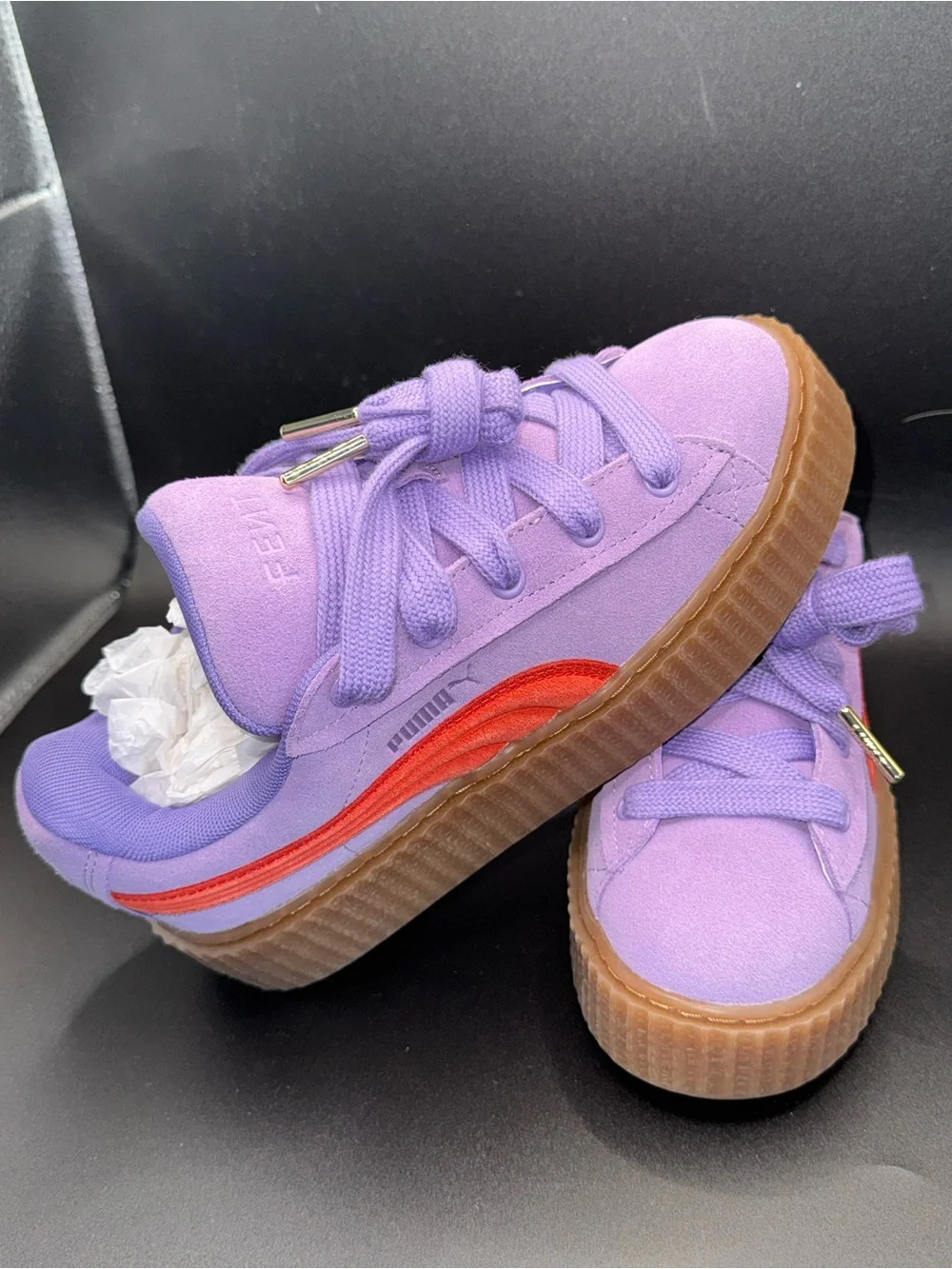 Puma Fenty Creeper Lavender Purple Platform Sneakers Sz 6.5 Rihanna Suede Neon - Picture 13 of 16